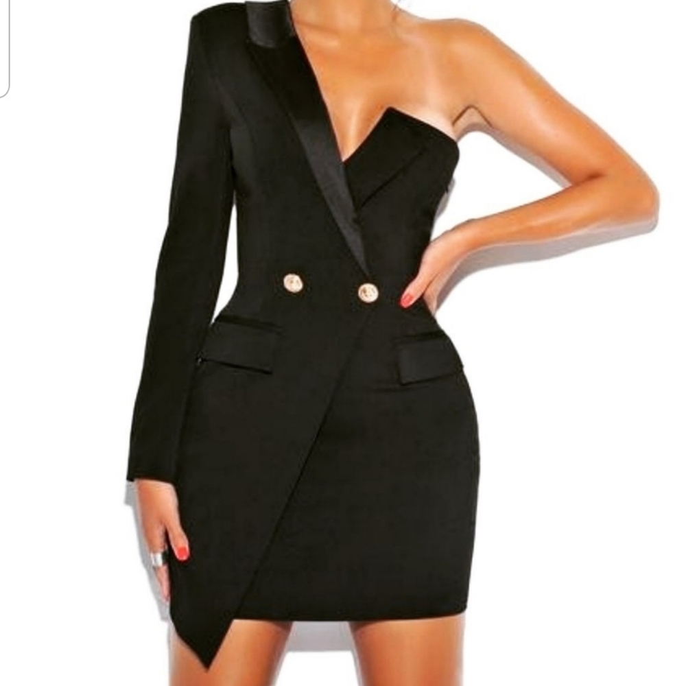Black Tuxedo Cocktail Party Dress